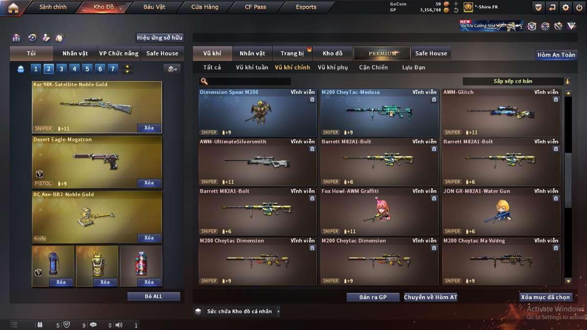shop acc cf uy tin gia re